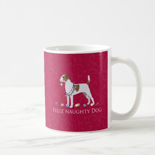Parson Russell Terrier Feliz Naughty Dog Weihnacht Kaffeetasse (Rechts)