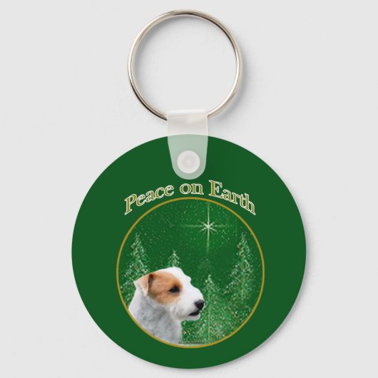 Parson Russell Terrier (gebrochen) Friede Schlüsselanhänger (Vorderseite)
