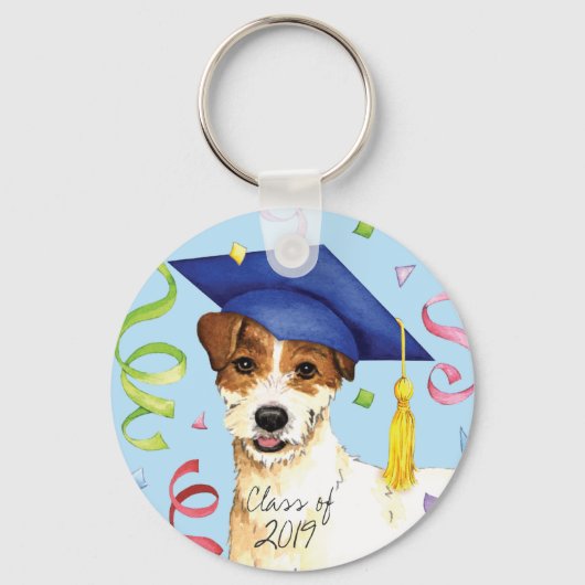 Parson Russell Terrier Graduate Schlüsselanhänger (Vorderseite)