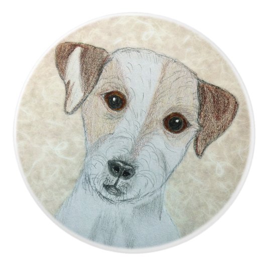 Parson Russell Terrier Keramikknauf (Vorderseite)