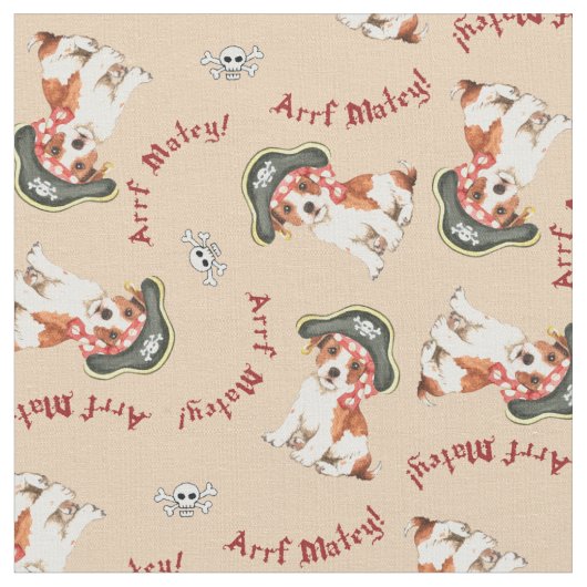 Parson Russell Terrier Pirate Fabric Stoff (Nahaufnahme)
