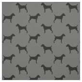 Parson Russell Terrier Silhouetten Grau und Schwar Stoff (Muster)