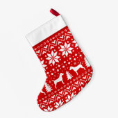 Parson Russell Terrier Silhouetten Holiday Pattern Kleiner Weihnachtsstrumpf (Rückseite (Hängend))