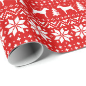 Parson Russell Terrier Silhouetten Hunde Weihnacht Geschenkpapier (Rolleneckpunkt)