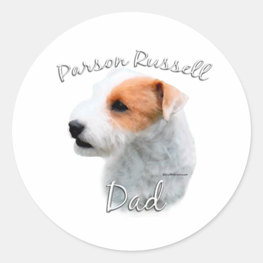 Parson Russell Terrier Vater 2 Runder Aufkleber (Vorderseite)