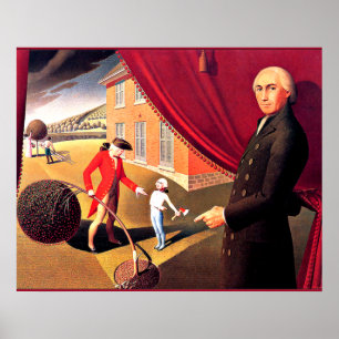 Parson Weem's Fabel, Kunst von Grant Wood, Poster