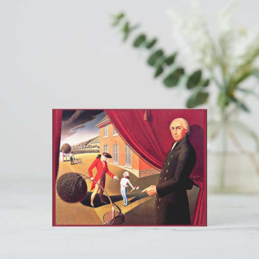 Parson Weems Fabel, schöne Kunst von Grant Wood Postkarte (Stehend Vorderseite)