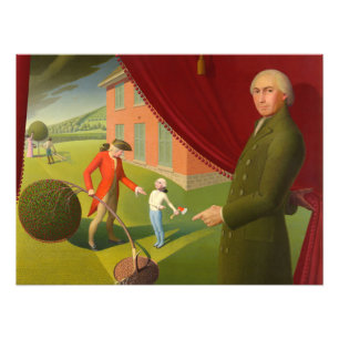 Parson Weems' Fabel von Grant Wood Fotodruck