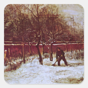 Parsonage Garden in Nuenen von Vincent van Gogh Quadratischer Aufkleber