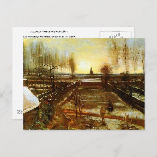 Parsonage Garden in Snow (F67) Van Gogh Fine Art Postkarte (Vorne/Hinten)