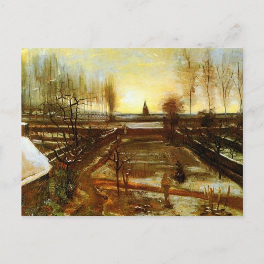Parsonage Garden in Snow (F67) Van Gogh Fine Art Postkarte (Vorderseite)
