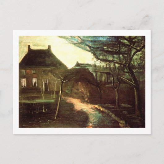 Parsonage in Nuenen by Moonlight, Vincent van Gogh Postkarte (Vorderseite)