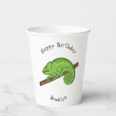 Parsons Chamäleon-Illustration Pappbecher (Rückseite)