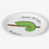 Parsons Chamäleon-Illustration Pappteller (Schrägansicht)