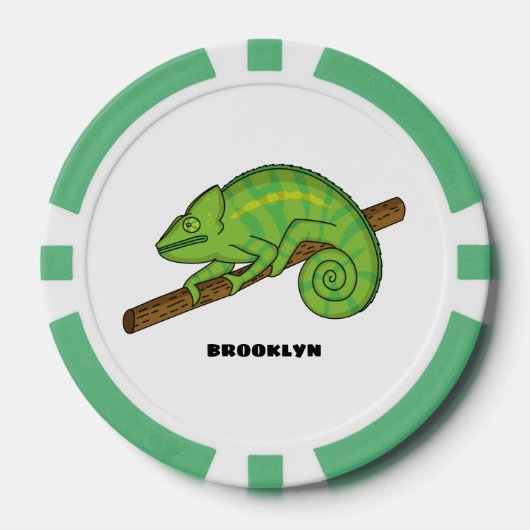 Parsons Chamäleon-Illustration Pokerchips (Vorderseite)