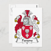 Parsons Familienwappen Postkarte (Vorne/Hinten)