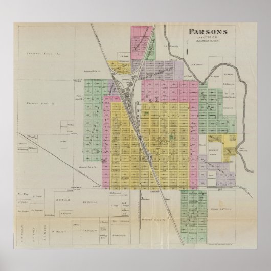 Parsons, Labette-Landkreis, Kansas Poster (Vorne)