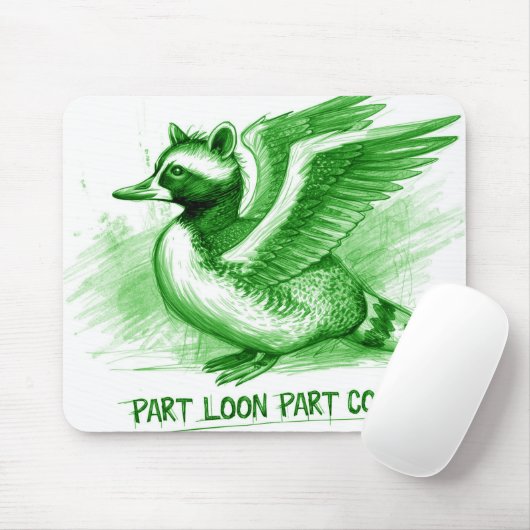 Part Loon Part Coon Hybrid Creature Mousepad (Mit Mouse)