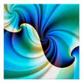 Part of a Wave (turquoise-ultramarine-yellow) Poster (Vorderseite)