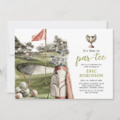 Partee Golf Adult Birthday Einladung (Vorderseite)