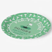 Partee Time Golfing Birthday Party Pappteller (Schrägansicht)