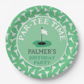Partee Time Golfing Birthday Party Pappteller (Vorderseite)