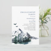 PARTEI "Elegange Mountains Forest ENGAGEMENT" Einladung (Stehend Vorderseite)