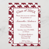 Partei für Burgund und Weiße Graduierung Einladung (Vorne/Hinten)