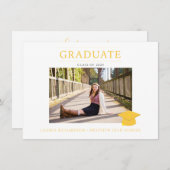 Partei für das einfache Foto Gelb und Weiß Einladung (Vorne/Hinten)