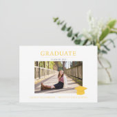 Partei für das einfache Foto Gelb und Weiß Einladung (Stehend Vorderseite)