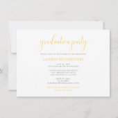 Partei für das einfache Foto Gelb und Weiß Einladung (Rückseite)