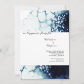 Partei für das Engagement in der blauen Hochzeit i Einladung (Vorderseite)