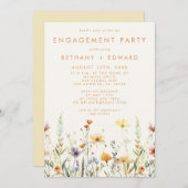 Partei für das Engagement rustikaler Wildblumen Einladung (Vorne/Hinten)