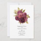 Partei für das Engagement von Burgund und Gold-Flo Einladung (Vorderseite)