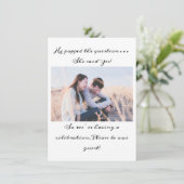 Partei für das Engagement von Fotos in Schwarzweiß Einladung (Stehend Vorderseite)