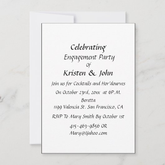 Partei für das Engagement von Fotos in Schwarzweiß Einladung (Rückseite)