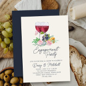 Partei für das Engagement von Wein und Käse im Abe Einladung