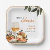 Partei für das Engagement von Wein und Käse Pappteller (Vorderseite)