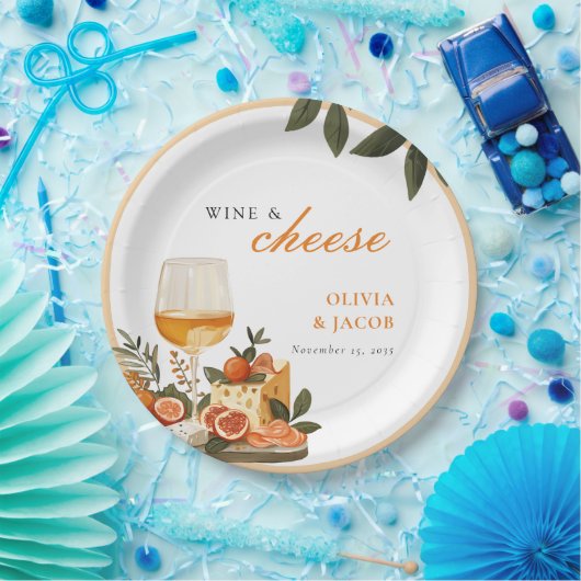 Partei für das Engagement von Wein und Käse Pappteller (Party)