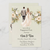 Partei für das hellgrüne Engagement von Braut und Einladung (Vorne/Hinten)