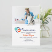 Partei für den Abschluss des veterinärmedizinische Einladung (Stehend Vorderseite)