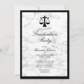 Partei für den Abschluss einer Schwarz-weißen Marm Einladung (Vorderseite)