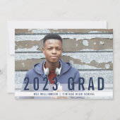 Partei für den Abschluss moderner Blues-Foto Einladung (Vorderseite)