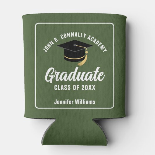 Partei für den grünen Graduate Custom Graduate Dosenkühler (Rückseite)