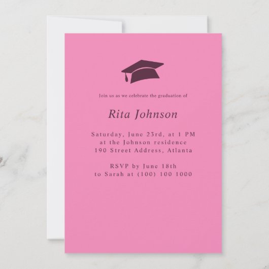 Partei für den Hochschulabschluss in kontrollierte Einladung (Rückseite)