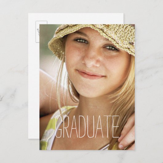 Partei für den Hochschulabschluss Modernes Foto Einladungspostkarte (Vorne/Hinten)