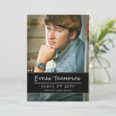 Partei für den lässigen Typ Foto Graduate Einladung (Stehend Vorderseite)