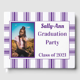 Partei für den lila weißen Foto Gästebuch