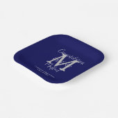 Partei für den Mit Monogramm Unterricht in Navy Bl Pappteller (Gewinkelt)