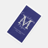 Partei für den Mit Monogramm Unterricht in Navy Bl Serviette (Ecke)